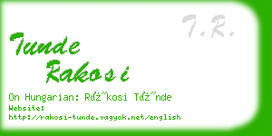 tunde rakosi business card